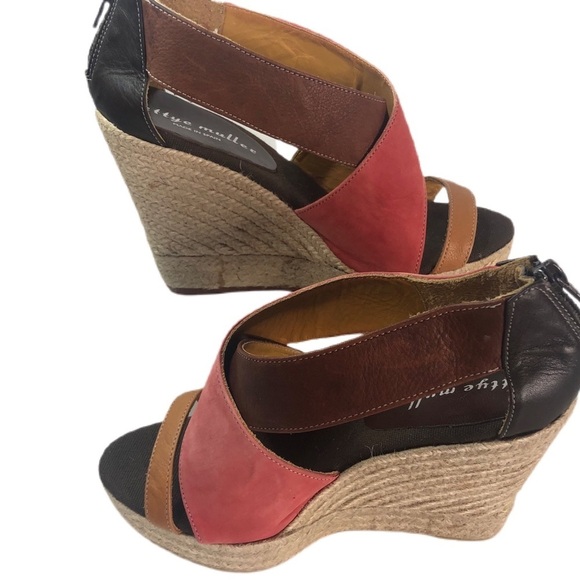 Bettye muller Strappy Raw Edge Canvas Heels sz. 8 - Picture 2 of 7